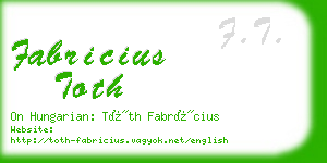 fabricius toth business card